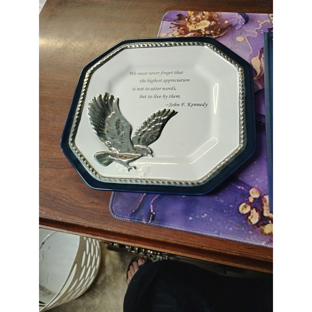 Crate And Barrel John F Kennedy American Heritage Commemorative Quote Plate